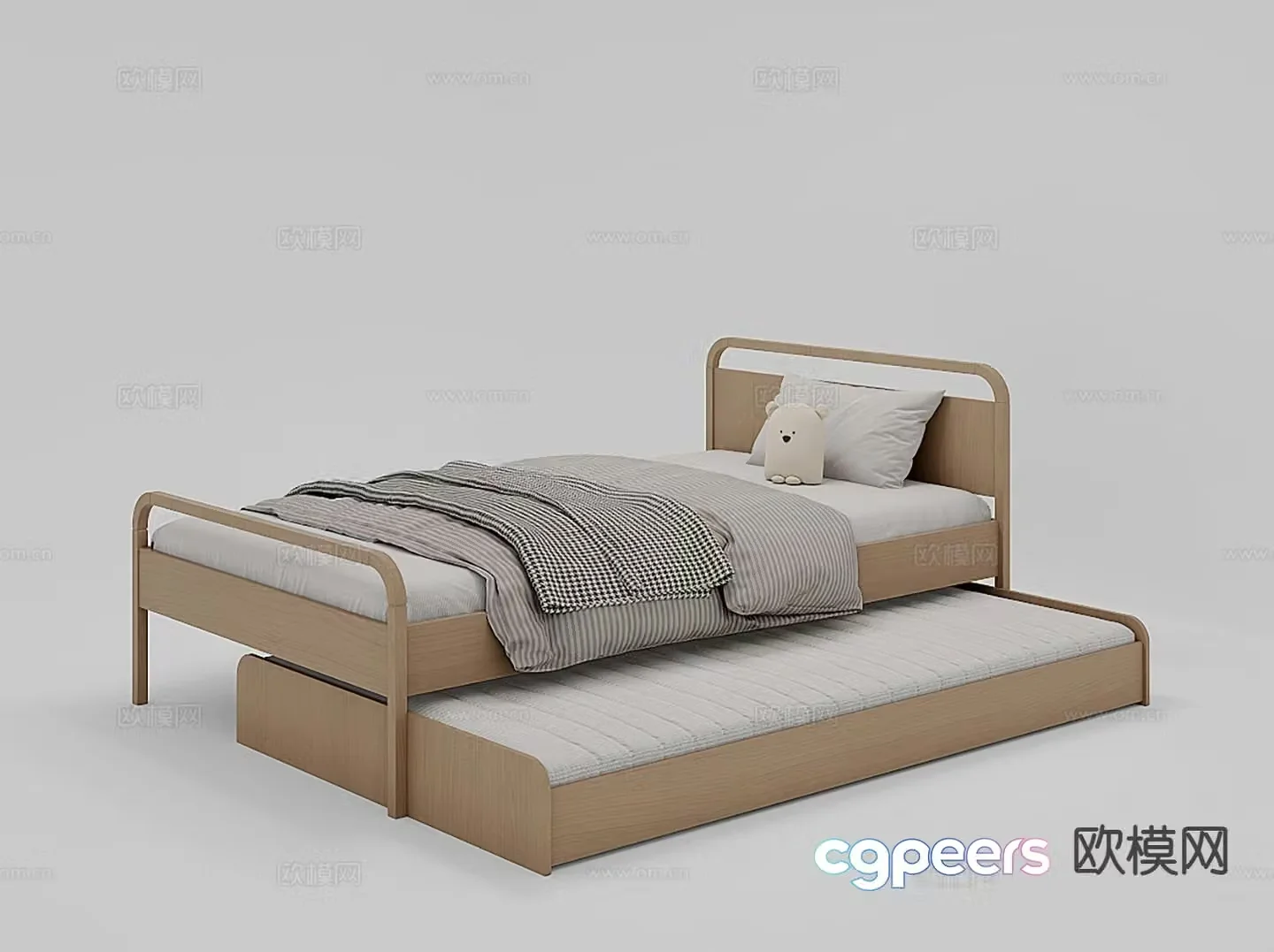 Mother-child bed parent-child bed deformed bed single bed 3D model