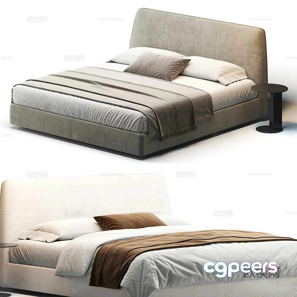 Double bed 3d model