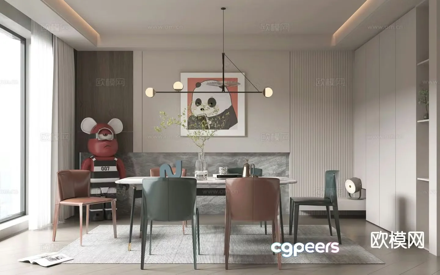 Modern restaurant 3d model