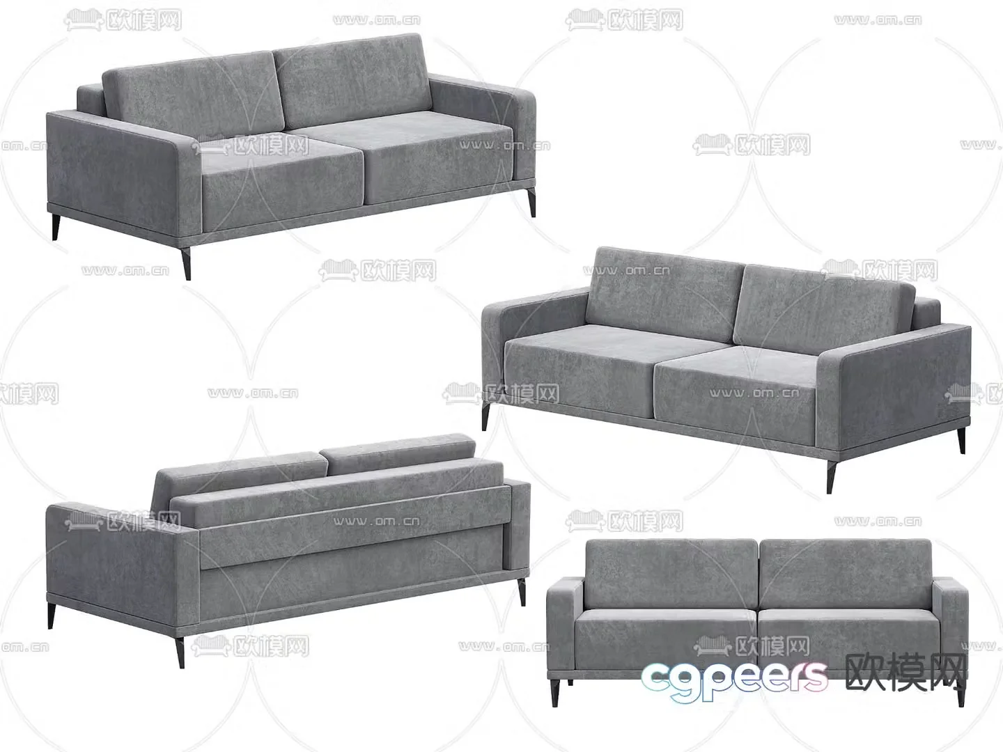Double sofa soft sofa 3d model