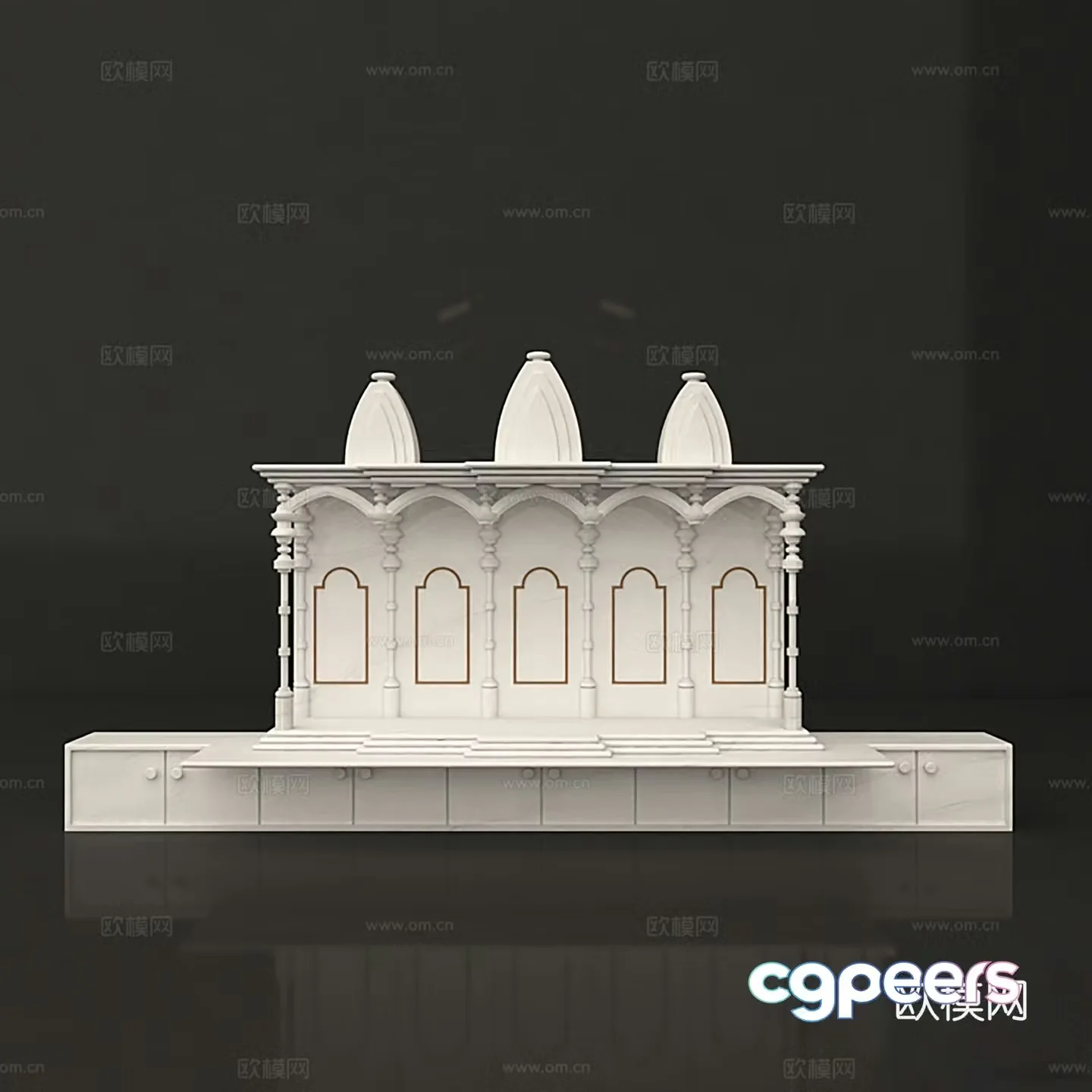 European house sculpture sculpture statue combination 3d model