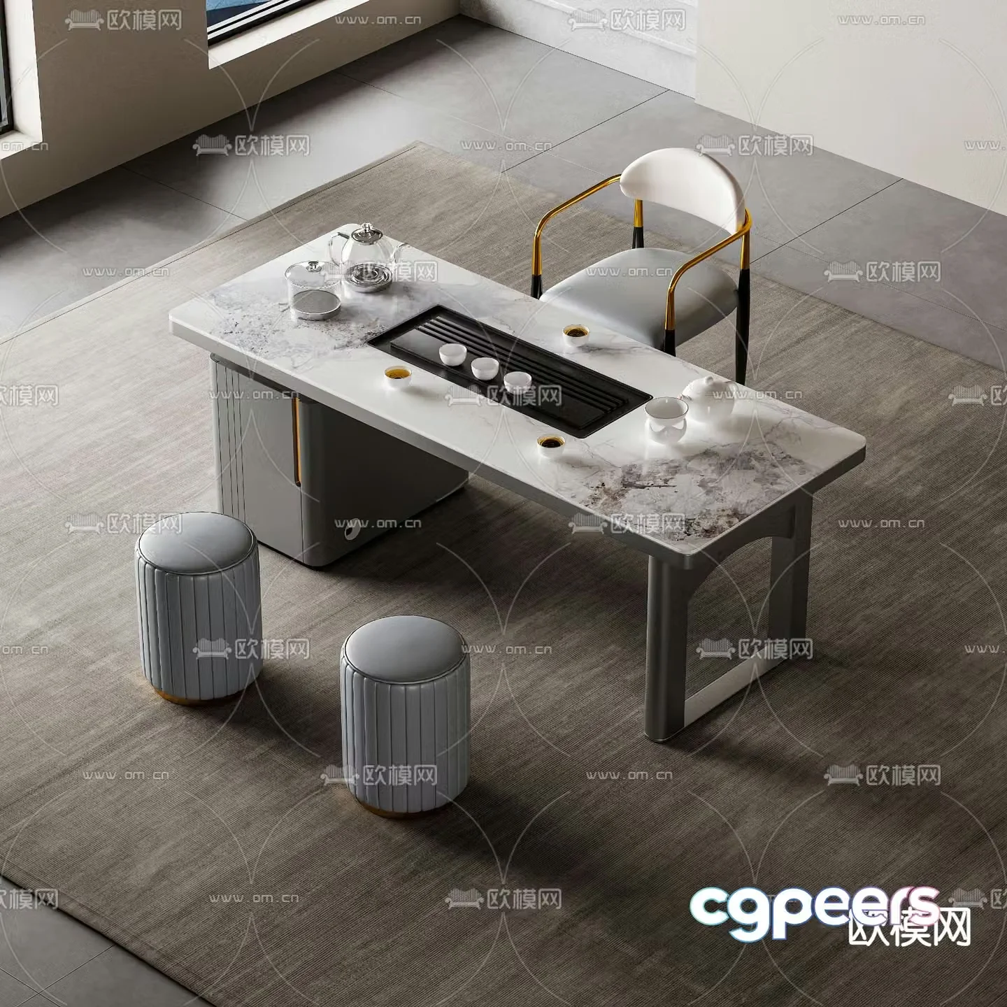 Modern tea table tea table 3d model