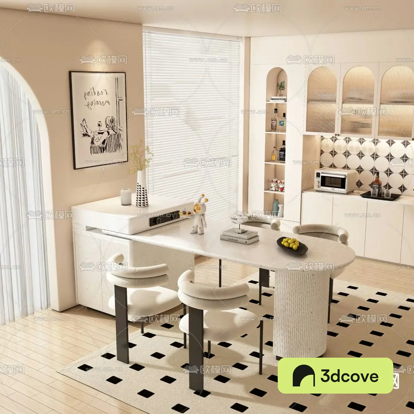Cream style bar island table