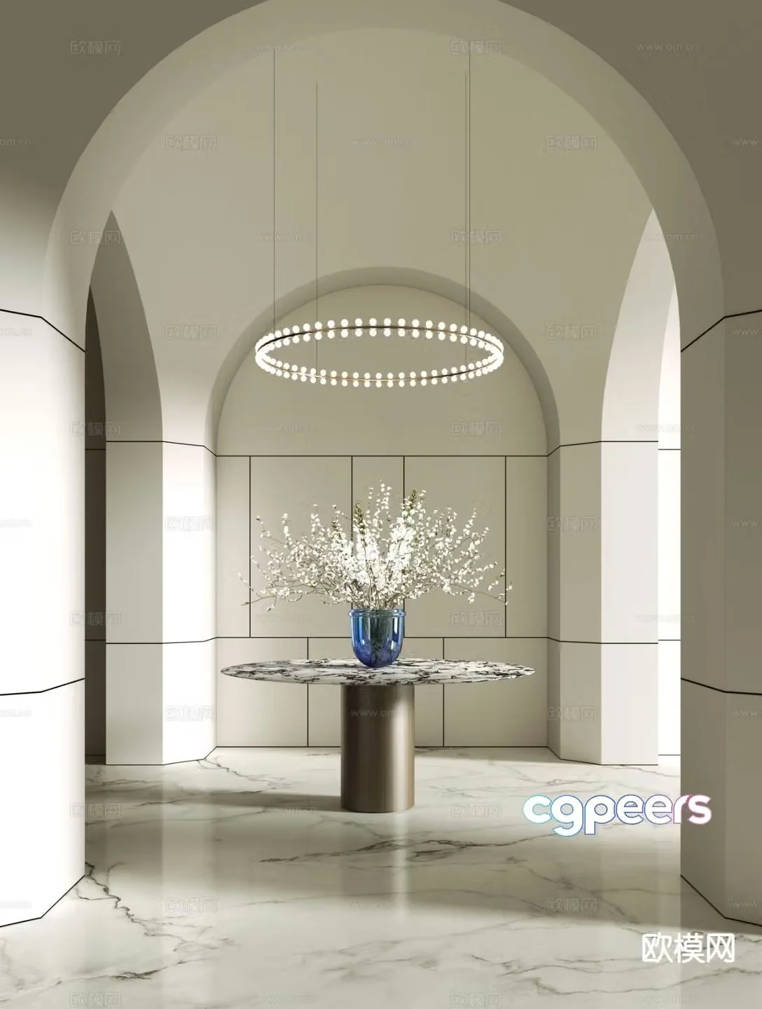 Modern entrance aisle front hall 3D model