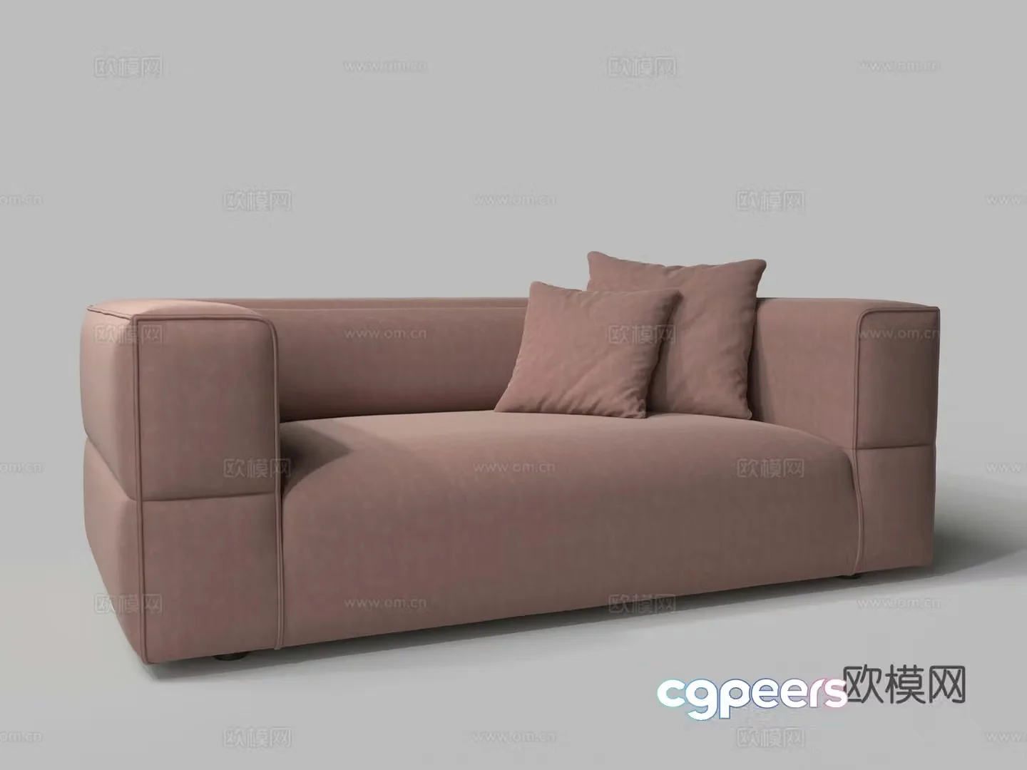 Modern velvet double sofa 3d model