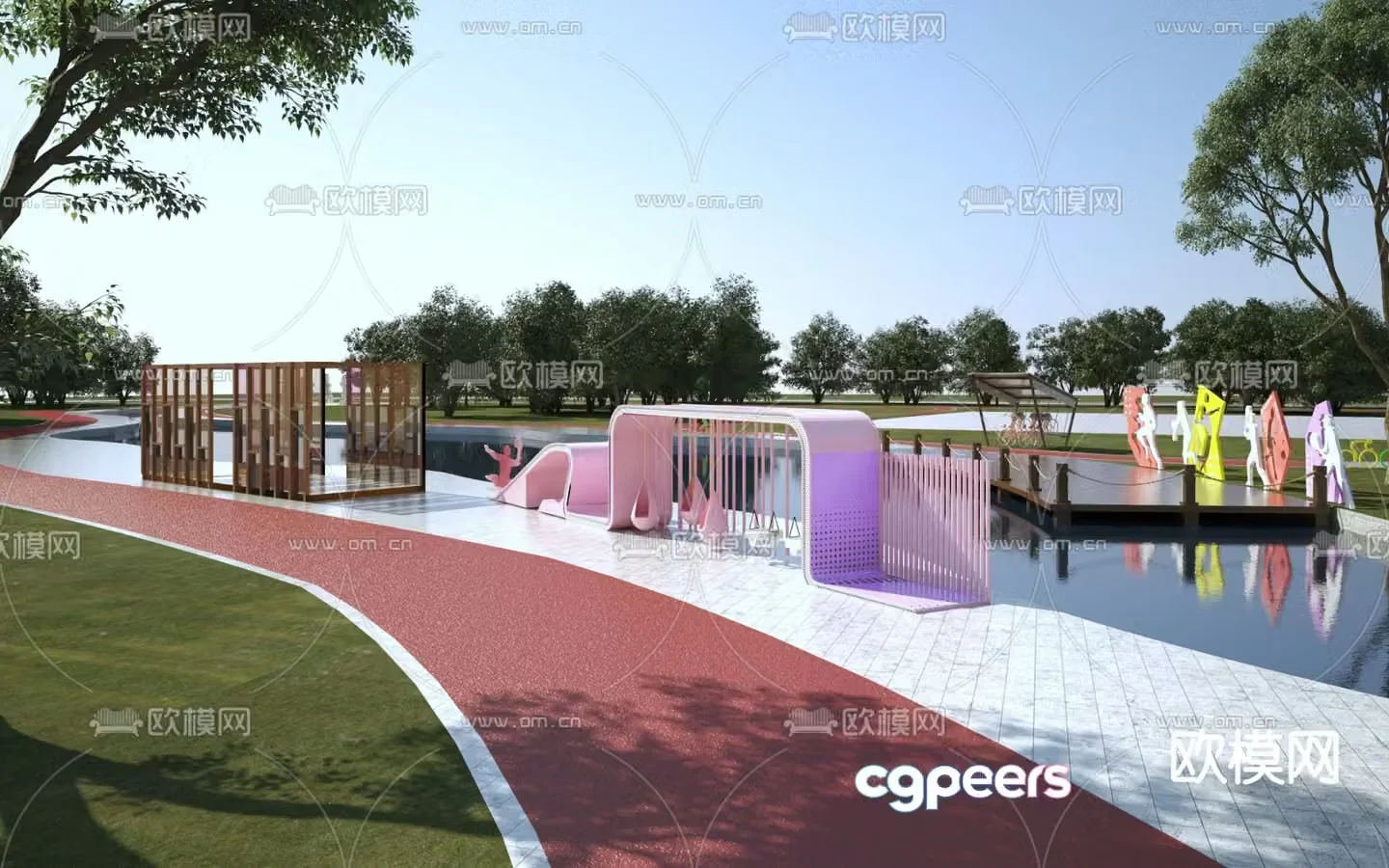 Sports Park Landscape Sketch 23d Model