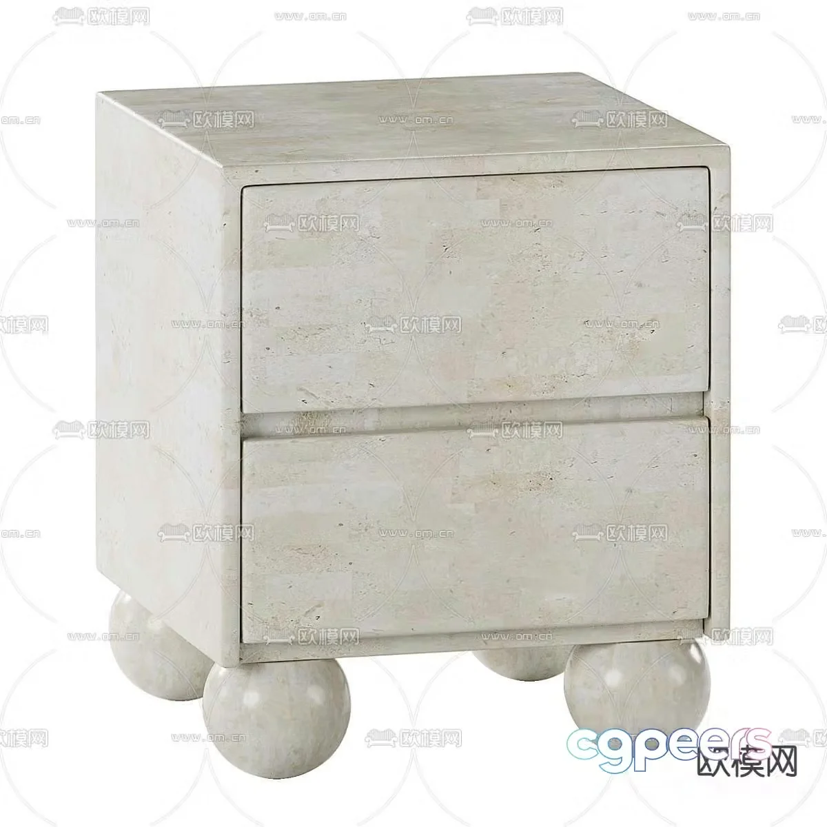 Marble bedside table 3d model