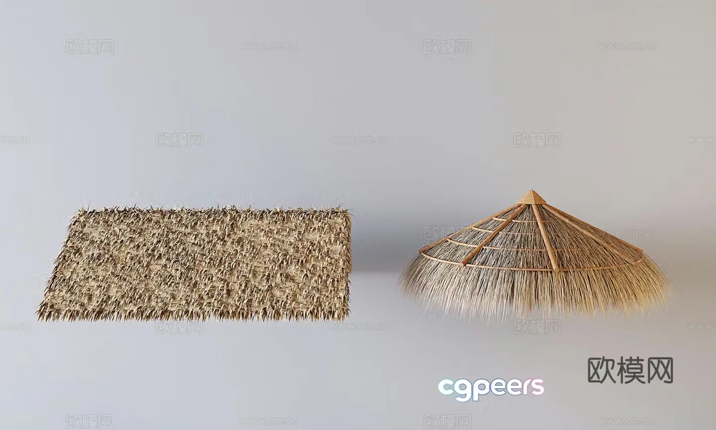 Modern thatched hut roof Thatched hut square roof Round roof 3d model