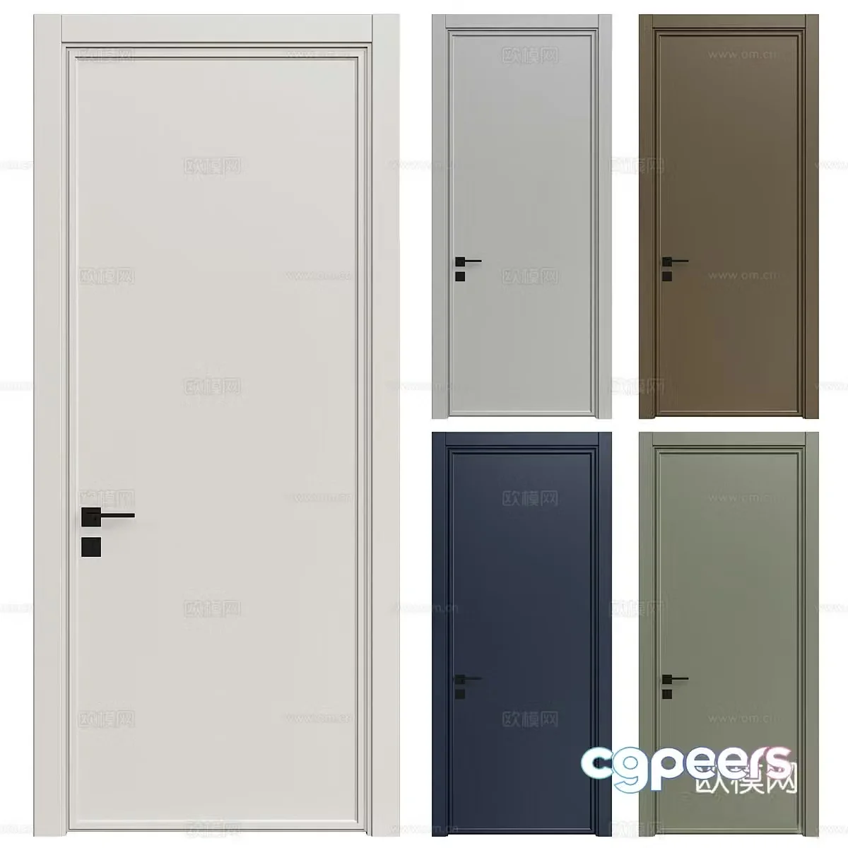 Modern Italian single-door 3D model