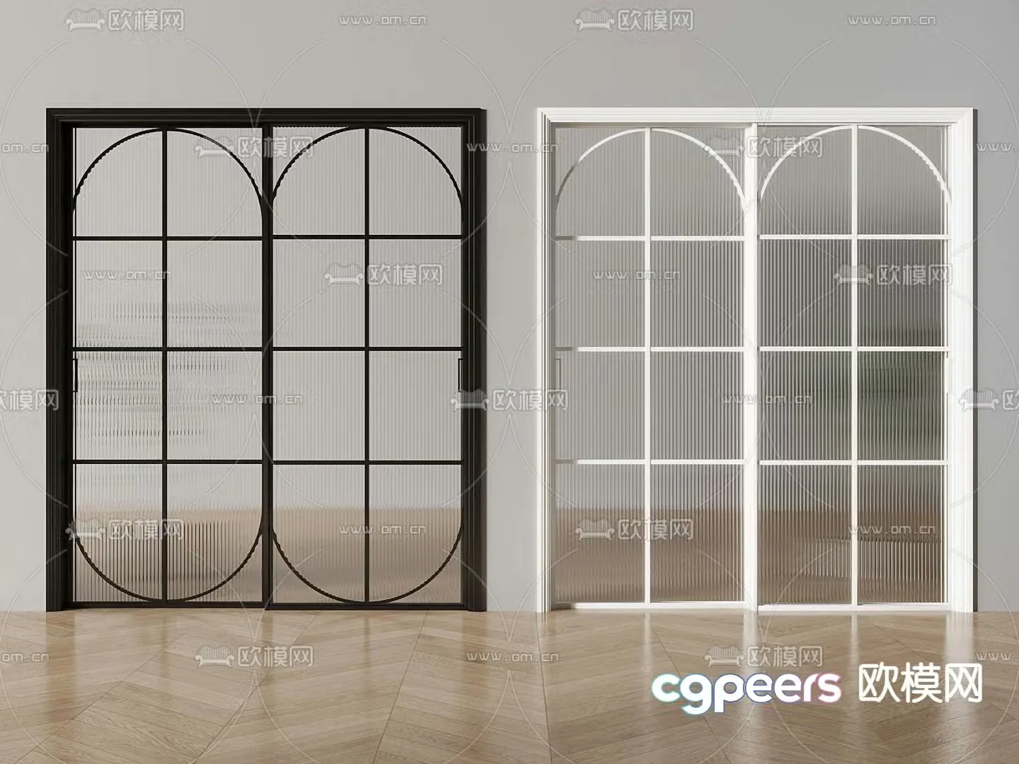 French kitchen and bathroom door balcony door sliding door 3d model