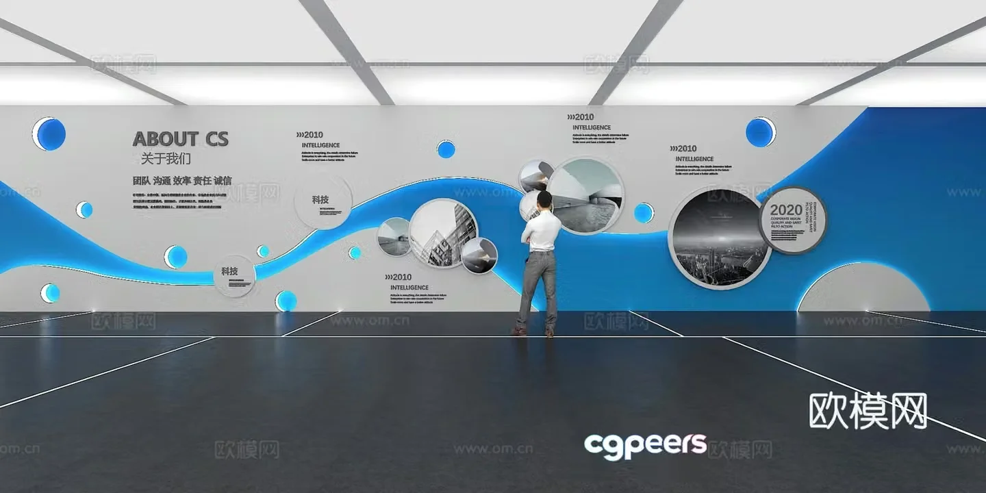 Cultural wall Corporate culture wall Display wall Classroom Exhibition hall Campus culture Corridor 3D model