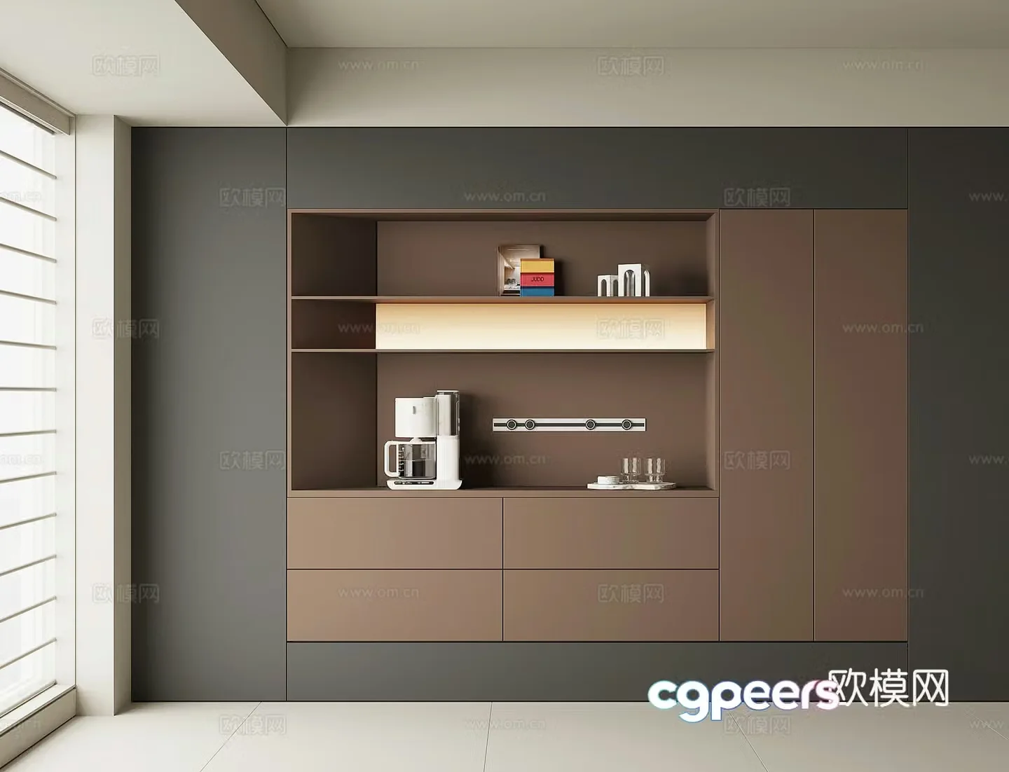 Modern wine cabinet sideboard 3D model