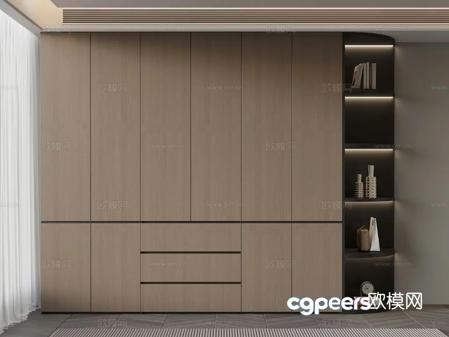 Modern Italian wardrobe 3d model