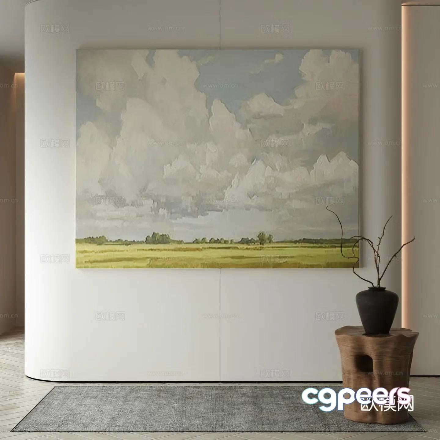 Wasabi hanging painting oil painting 3d model
