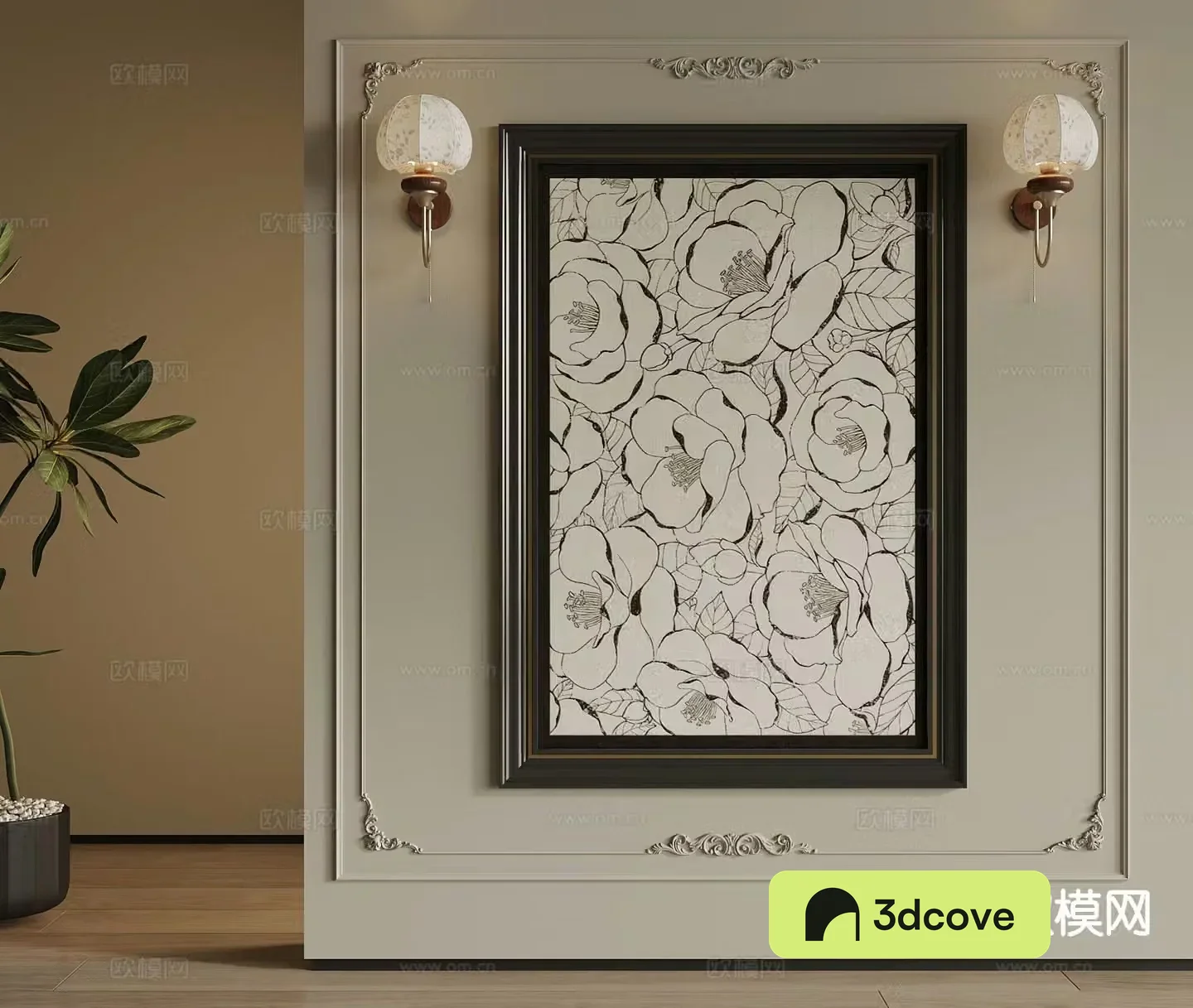 French decorative painting art painting flower hanging painting