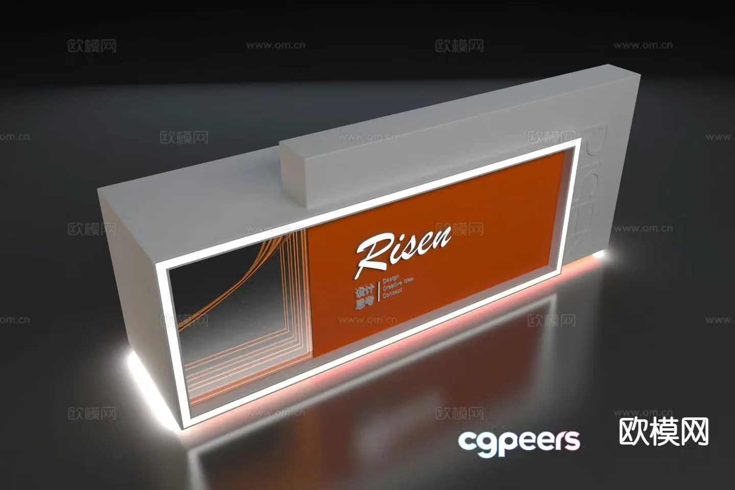 Front desk service desk information desk reception desk 3d model