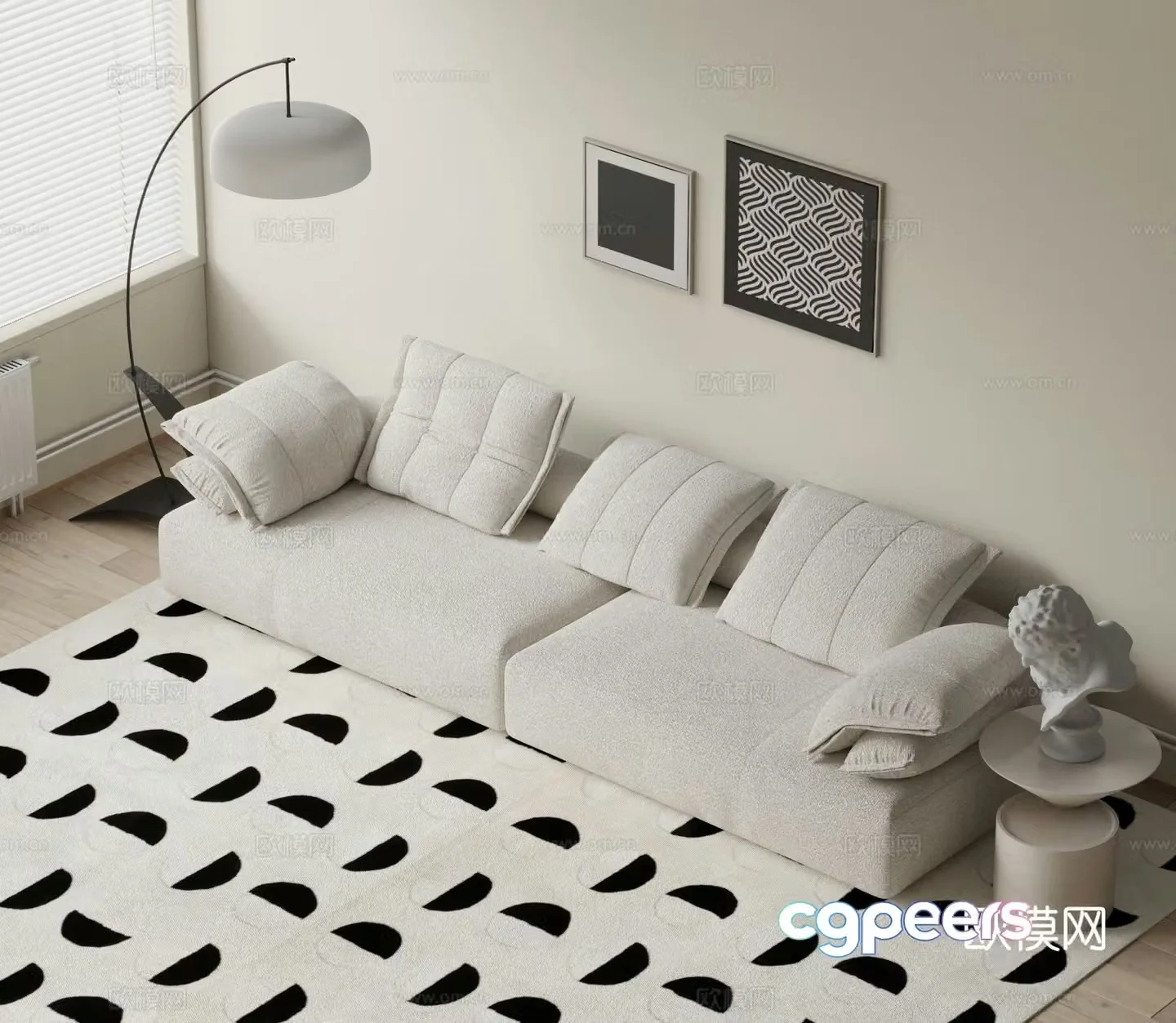 Modern love sofa 3d model