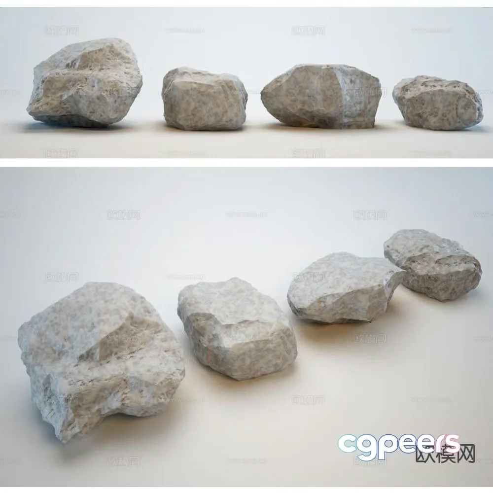 modern stone landscape stone 3d model