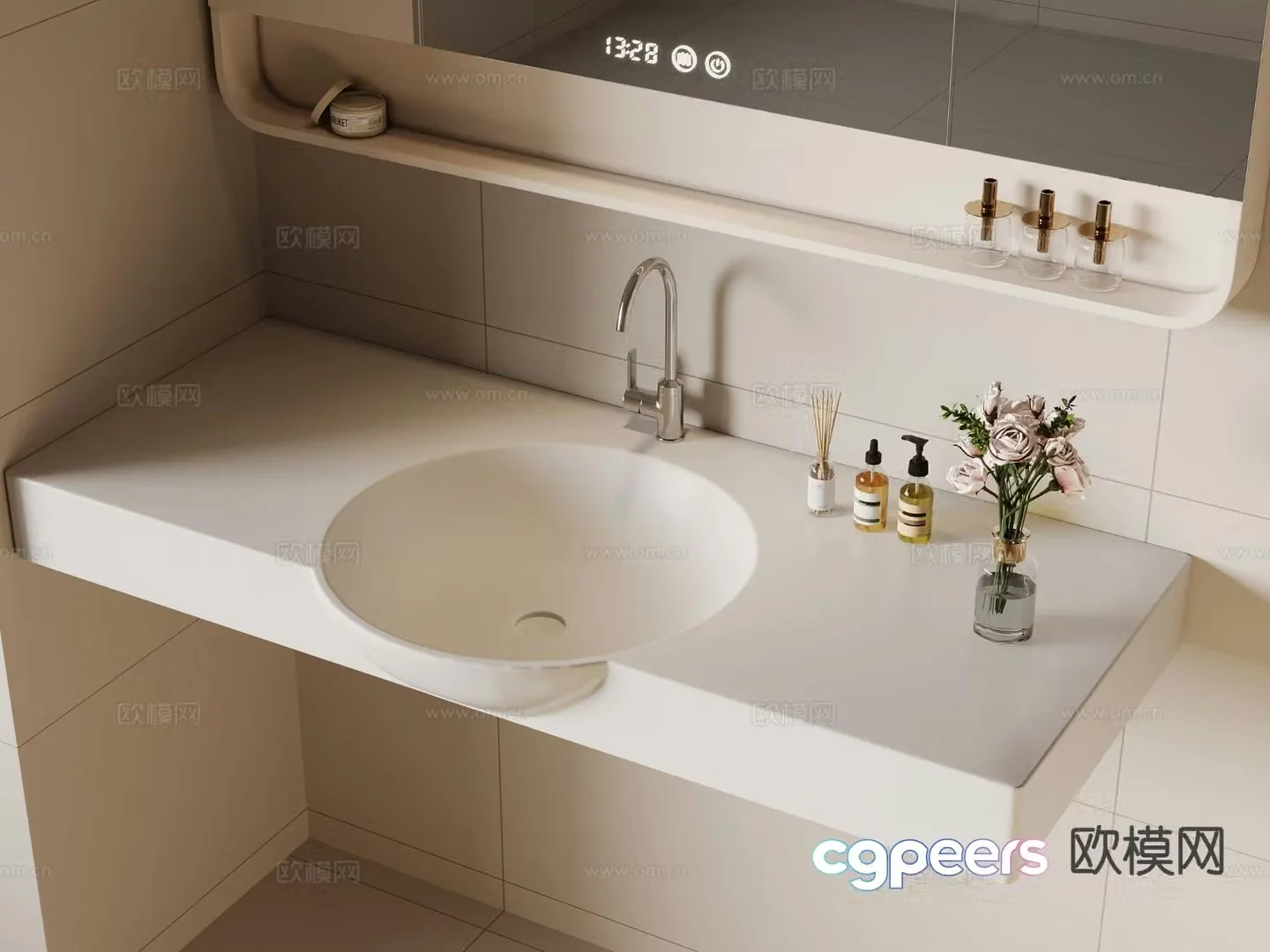Modern wash basin wash basin suspended basin 3d model