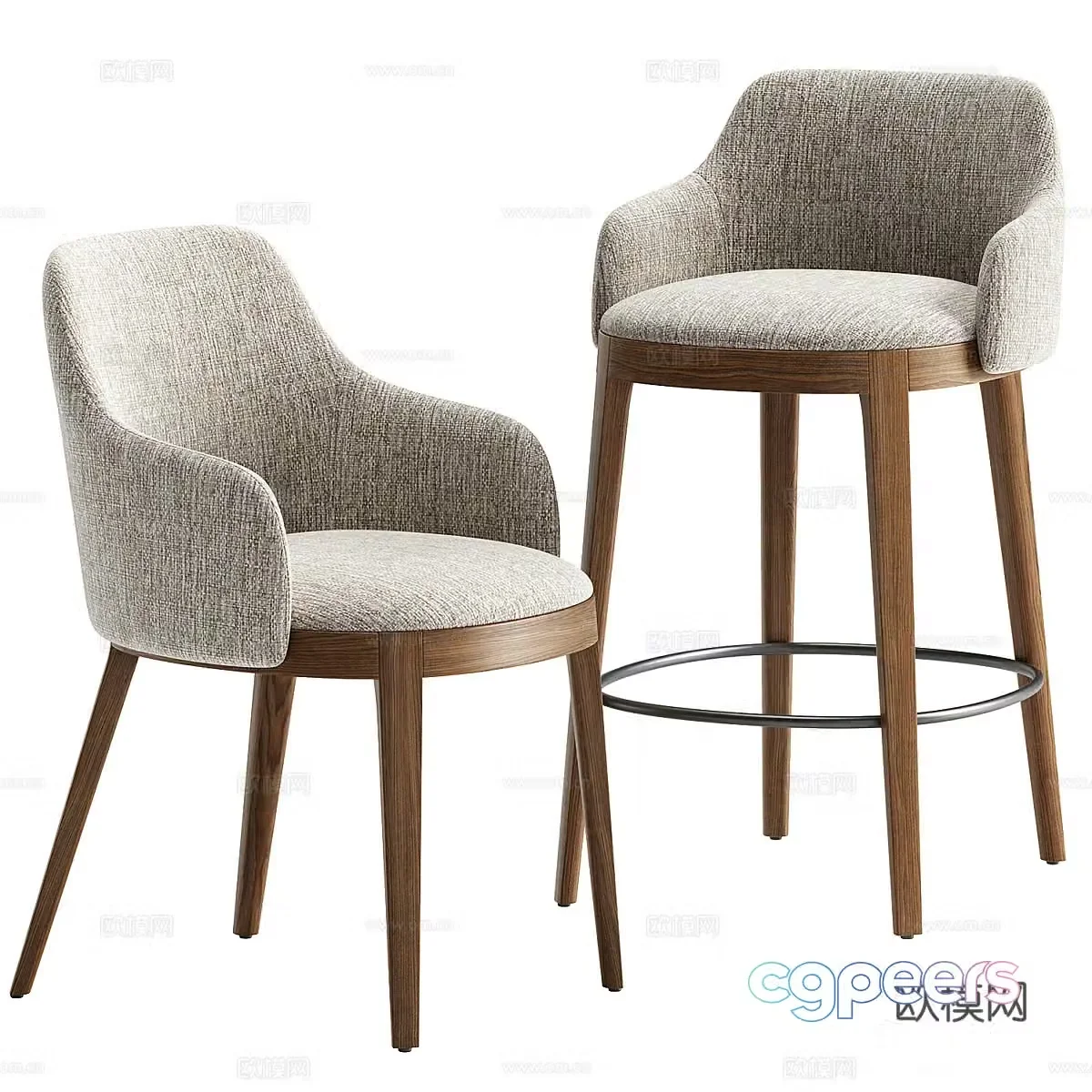 Adel bar chair 3d model