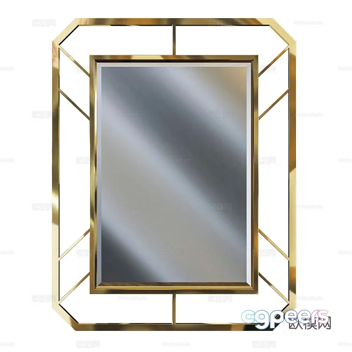 Simple European mirror Decorative mirror Art mirror Floor-standing mirror Dressing mirror Bathroom mirror 3D model