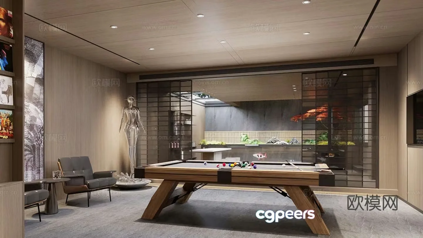 Modern leisure room entertainment room 3d model