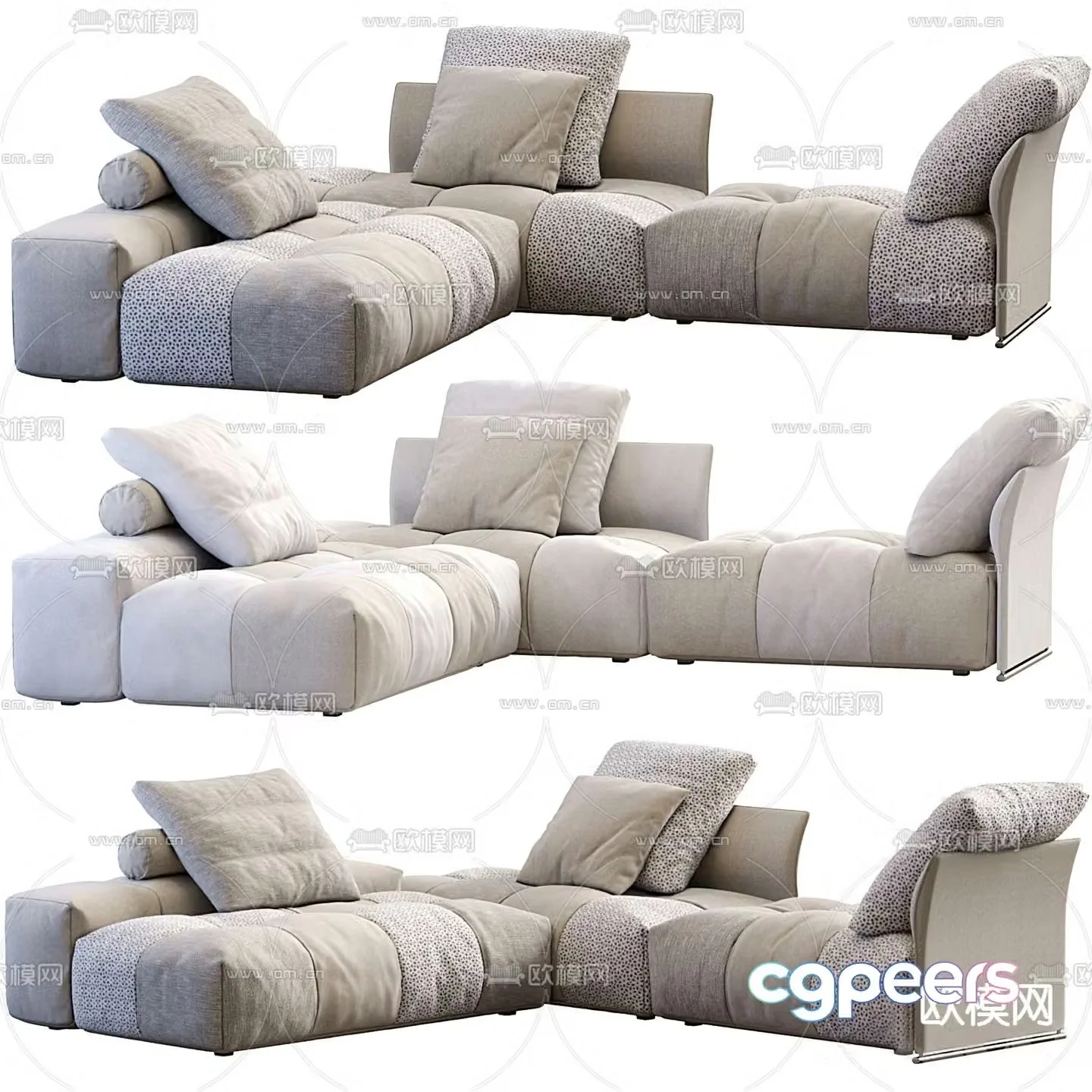 Flexform modern corner sofa 3d model