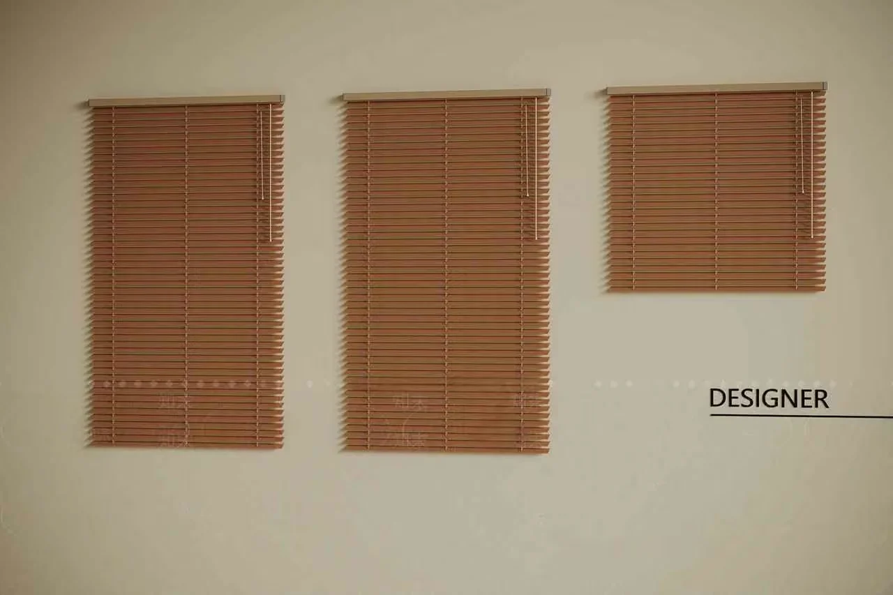 The Single Main Subject Is Three Brown Blinds 3D Model – 12356 – VRAY Render