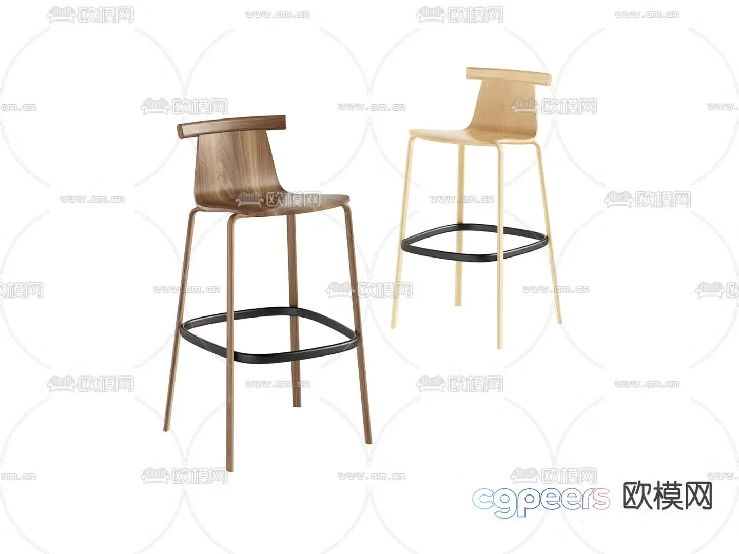 Modern bar chair high chair 3d model