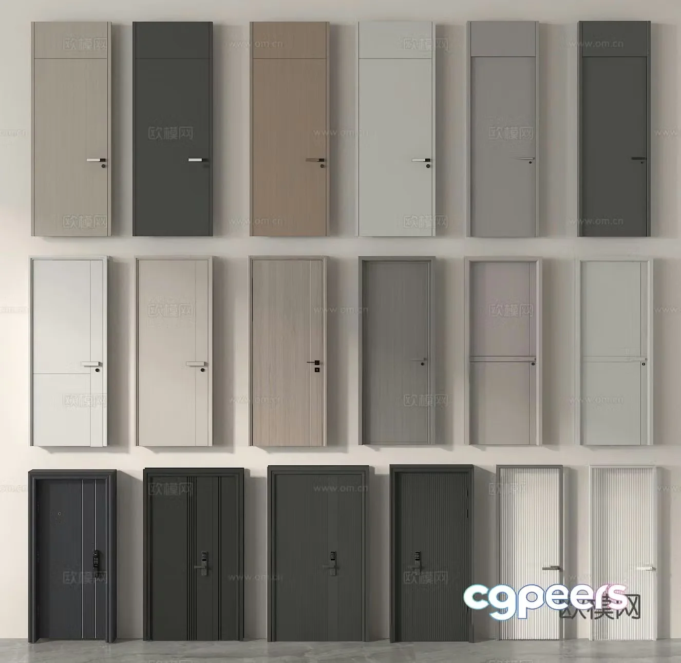 Single-open door Entry door Room door Entry door Bedroom door 3D model