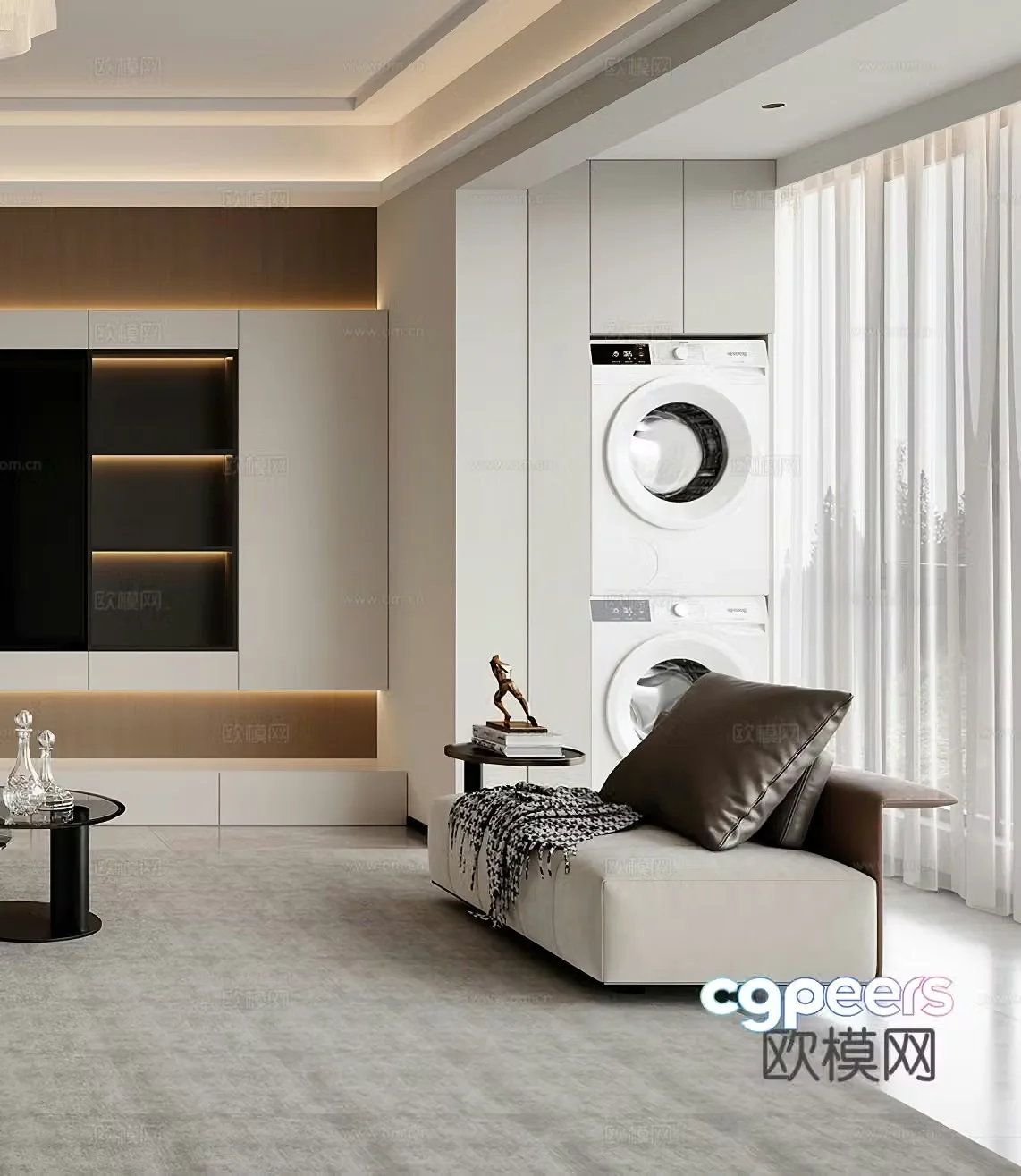 Modern casual sofa leisure chair single chair washing machine single sofa double sofa 3d model