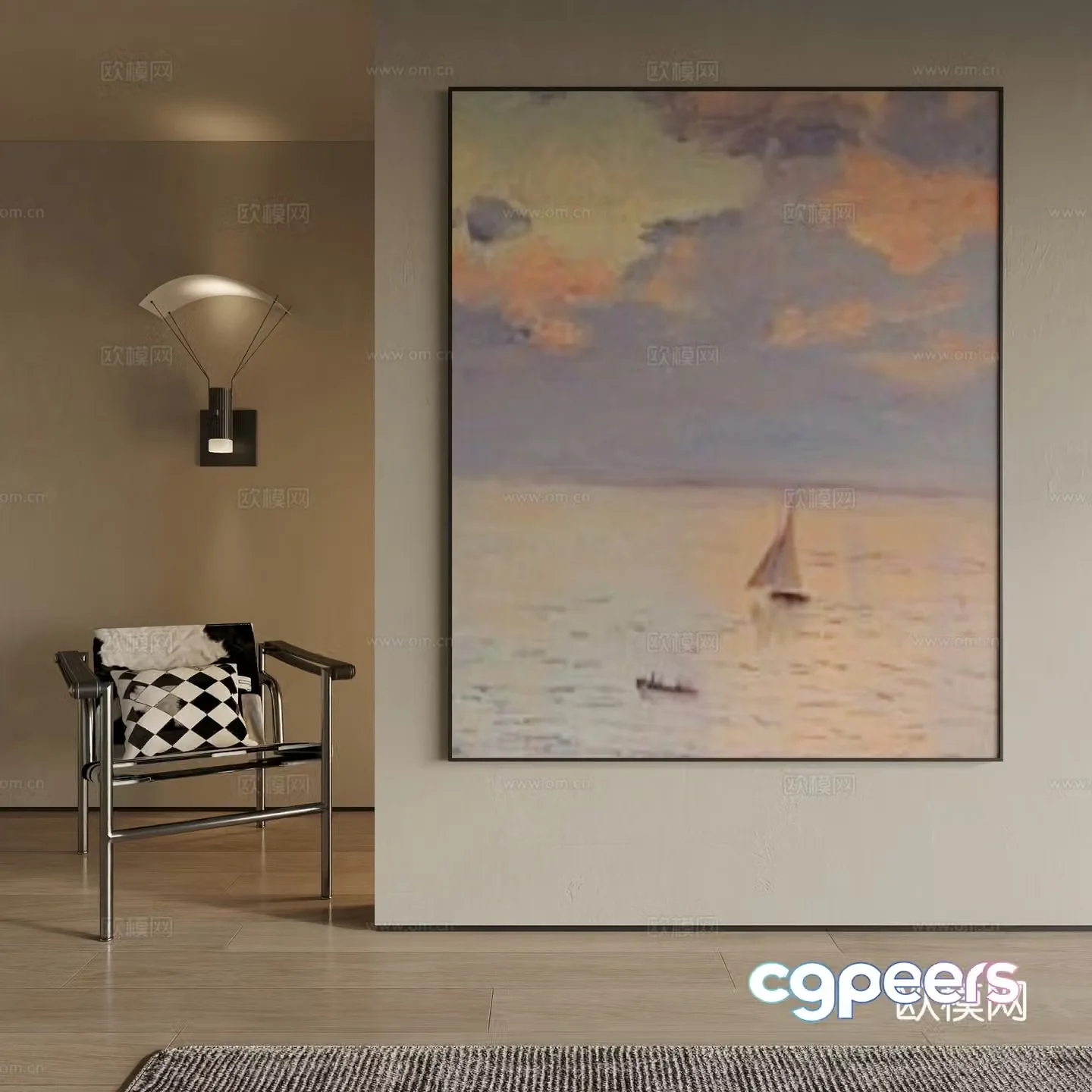 Modern decorative painting 3d model