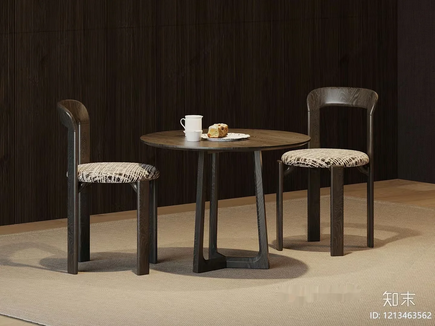 A Small Table And Chairs 3D Model – 3600 – VRAY Render