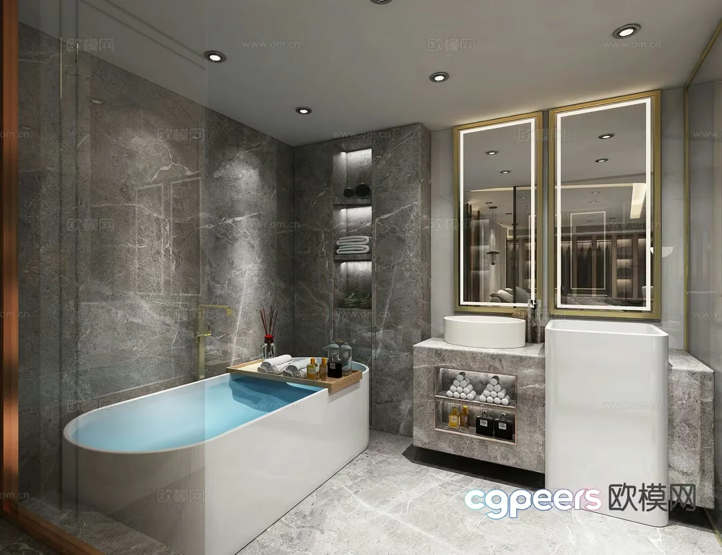 Modern bathroom bathroom toilet 3d model