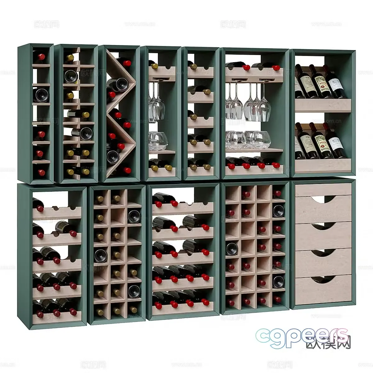 Modern wine cabinet wine cabinet cabinet 3d model
