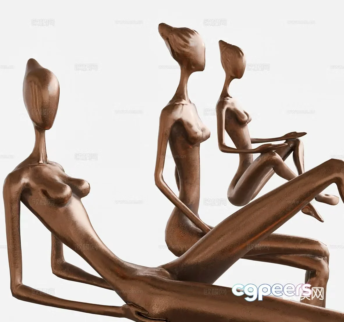 Modern character sculpture abstract sculpture sculpture installation woman 3d model