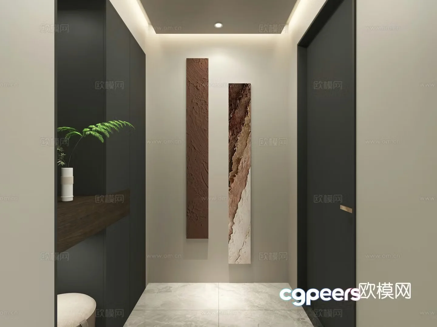 Modern painting entrance painting modern abstract art painting combination painting background painting 3d model