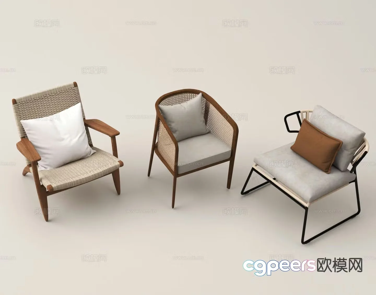 Wabi-sabi chair leisure chair 3d model