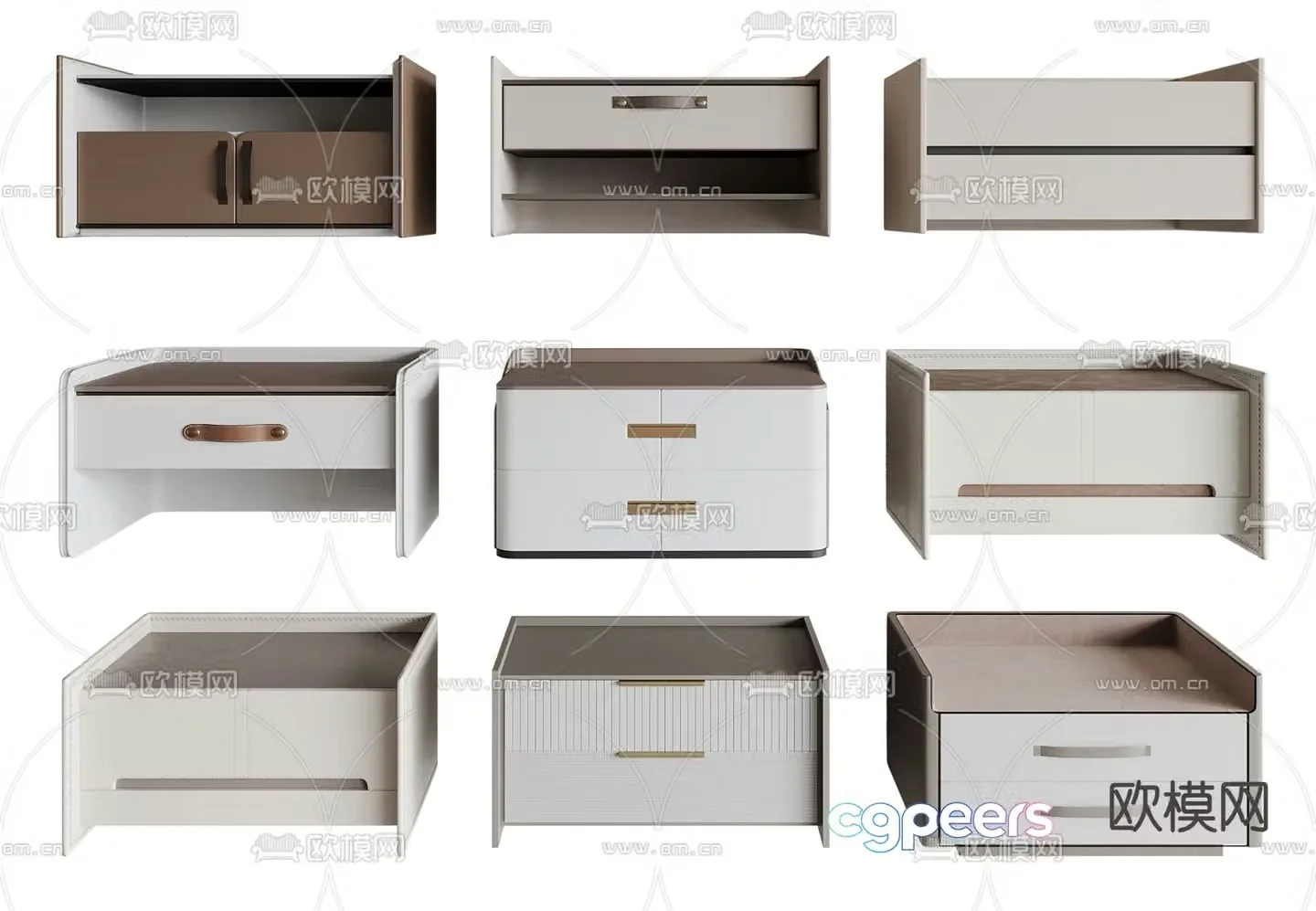 Modern bedside table 3d model