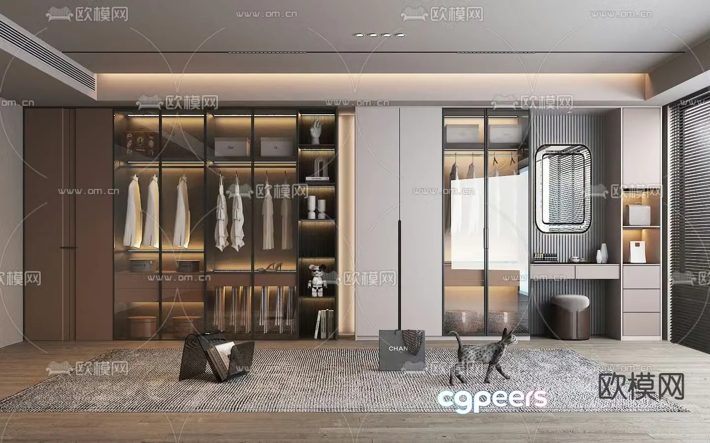 modern wardrobe wardrobe 3d model