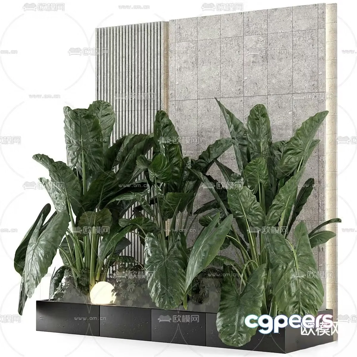 Plant pile landscape sketch 3d model