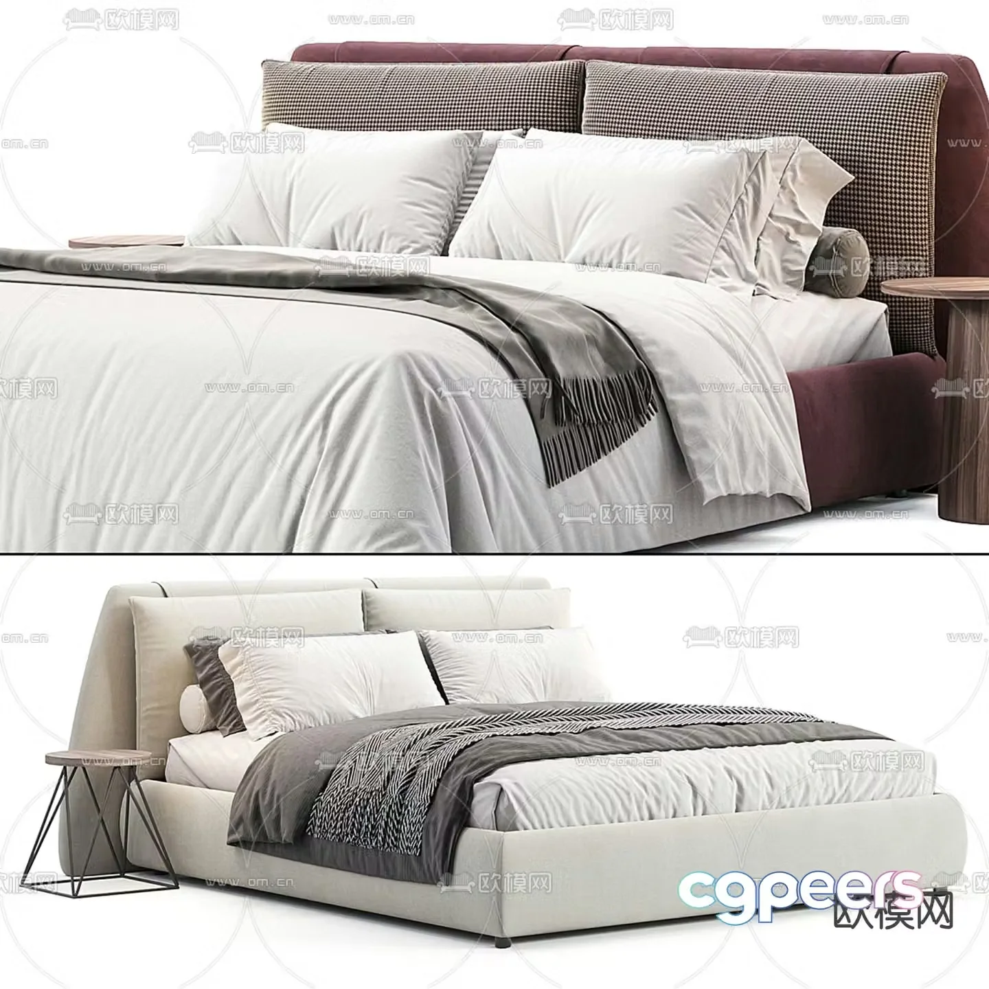 Tonin Casa modern double bed 3d model