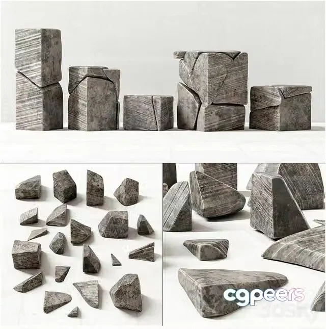 3ds Max Free – Stone decor splinters