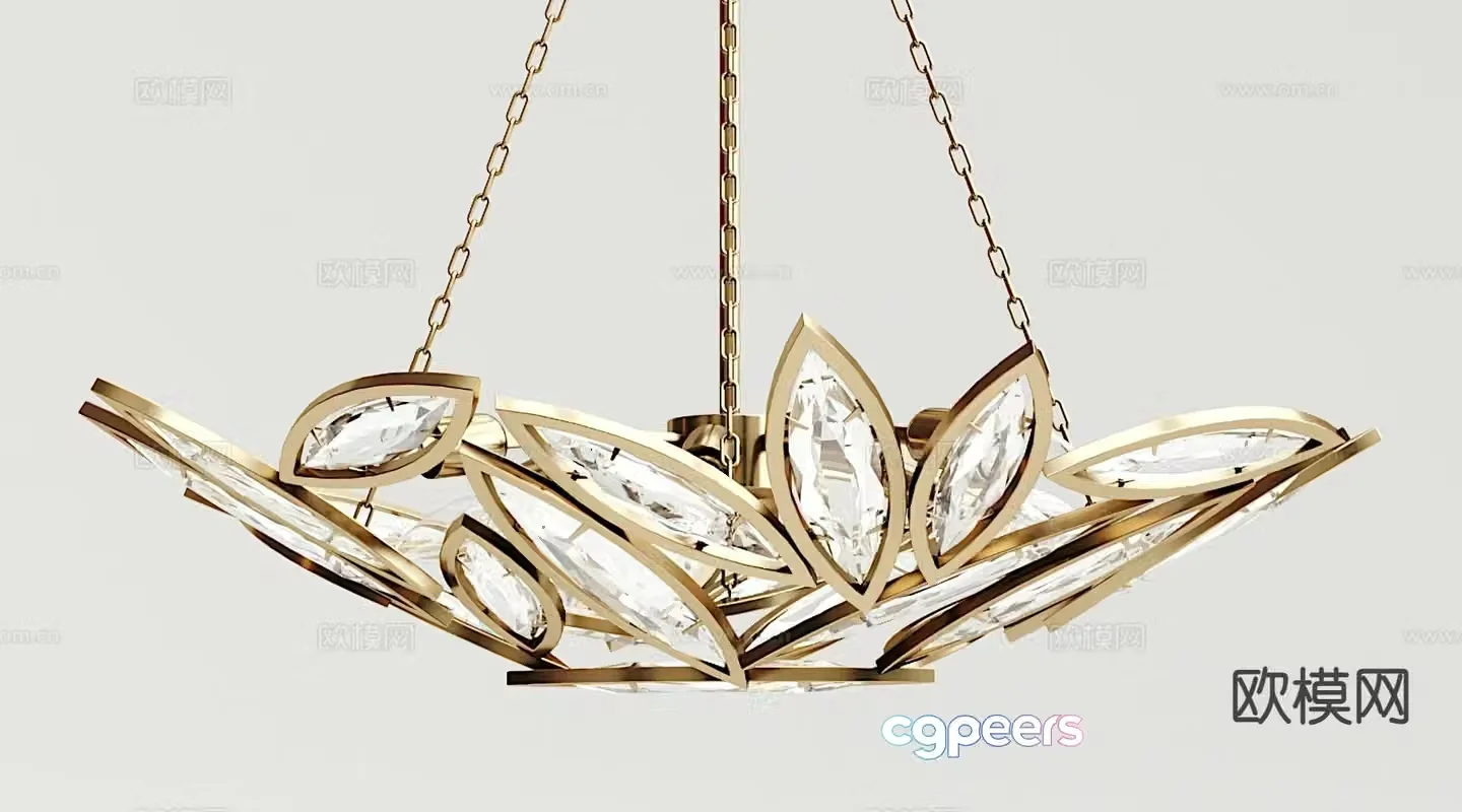 Modern crystal chandelier 3d model