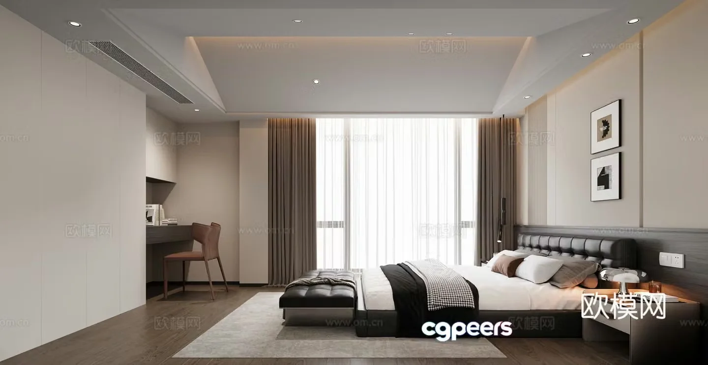 Modern master bedroom 3D model