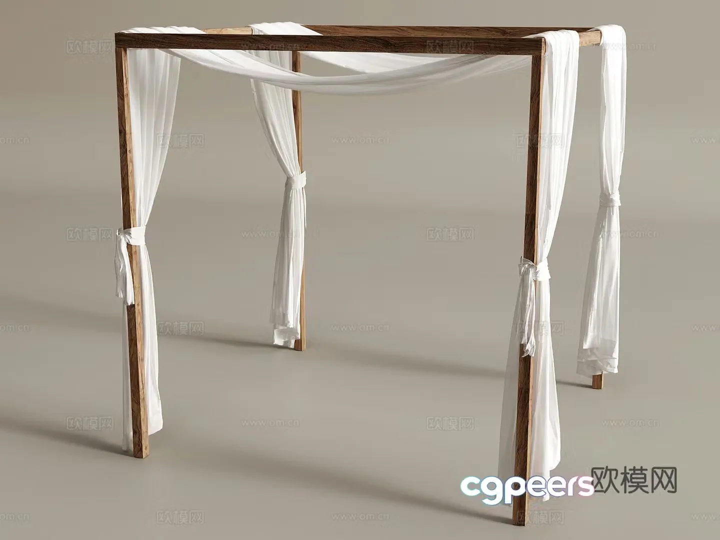 Modern drapery bedding 3d model
