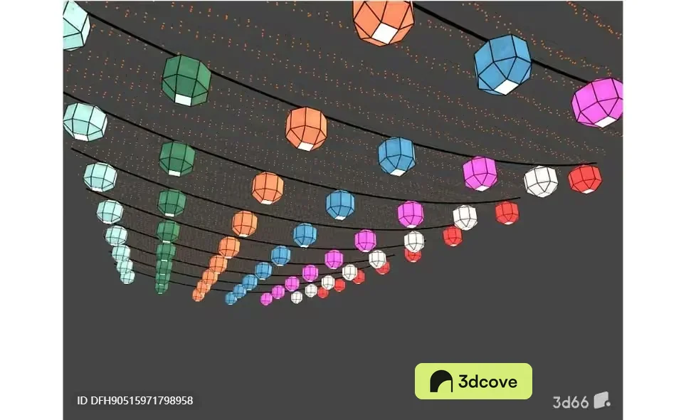 A 3D Rendering Of Colorful Lights