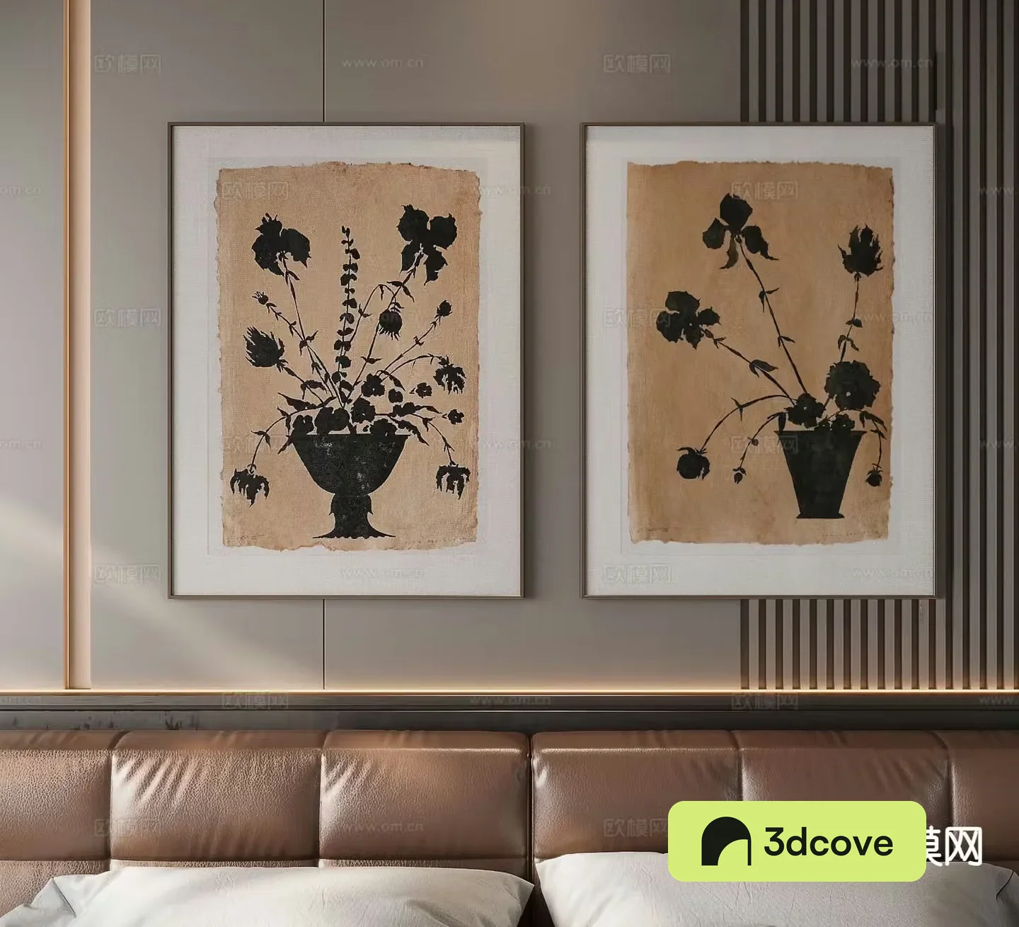 Medieval style decorative painting floral hanging painting
