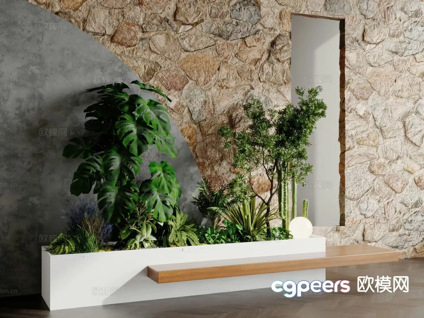 Modern plant heap Landscape plant 3d model