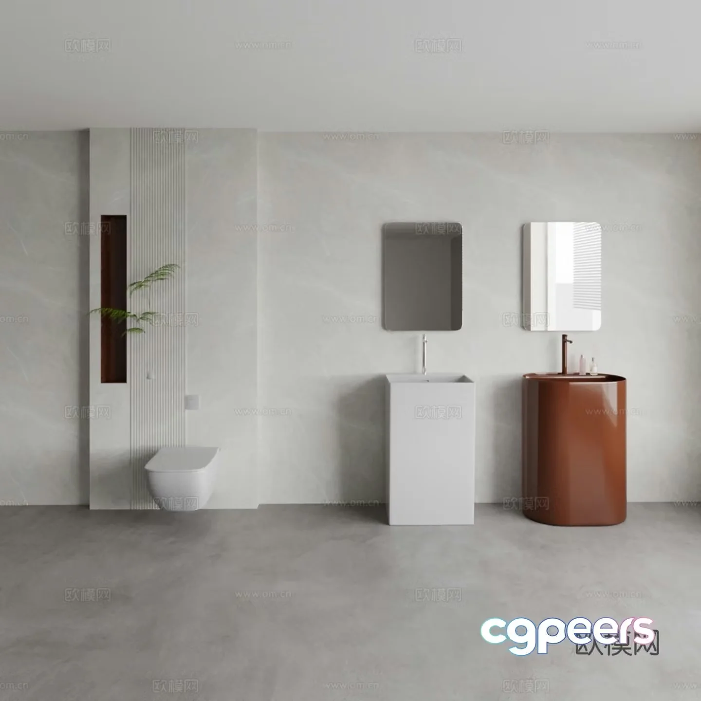 Floor-standing washbasin combination 3D model